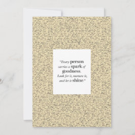 Tarjeta Festiva Patrón de guión de presupuesto inspirador 5x7 Tarj