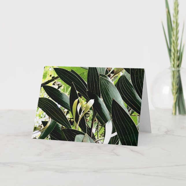 Tarjeta Festiva patrón de hoja (Anverso)