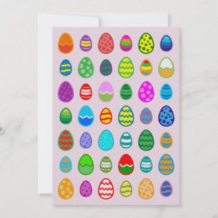 Tarjeta Festiva Patrón de huevo de Pascua colorido y hermoso