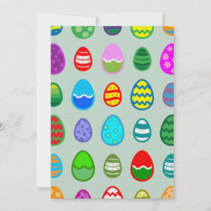 Tarjeta Festiva Patrón de huevo de Pascua colorido y hermoso
