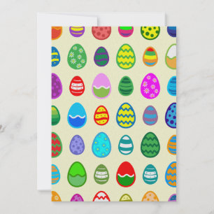 Tarjeta Festiva Patrón de huevo de Pascua colorido y hermoso