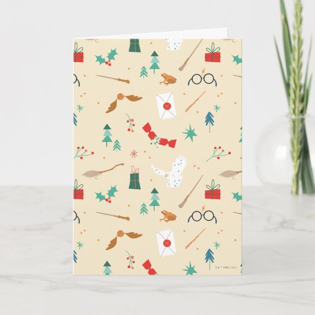 Tarjeta Festiva Patrón de icono de Harry Potter | Vacaciones (Anverso)