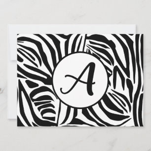 Tarjeta Festiva Patrón de impresión de cebra en blanco y negro atr