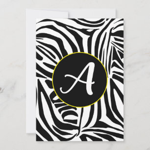 Tarjeta Festiva Patrón de impresión de cebra en blanco y negro atr