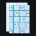 Tarjeta Festiva Patrón de invierno de snowman y copos de nieve<br><div class="desc">Viento a prueba de viento,  con un patrón ininterrumpido,  de soplete y copos de nieve</div>