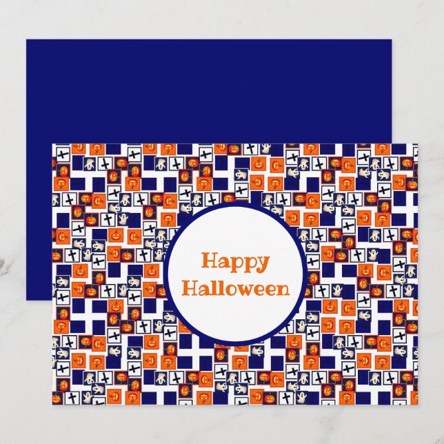 Tarjeta Festiva patrón de juego temático de Halloween (Anverso / Reverso)