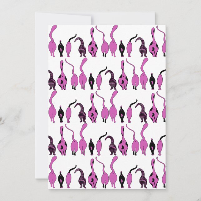 Tarjeta Festiva Patrón de manchas púrpuras de gato (Anverso)