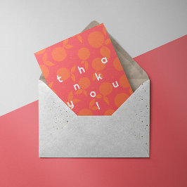 Tarjeta Festiva Patrón de mandarina - rosa y naranja Gracias tarje