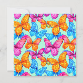 Tarjeta Festiva Patrón de mariposas coloridas