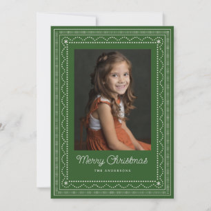 Tarjeta Festiva Patrón de Navidades con bordado