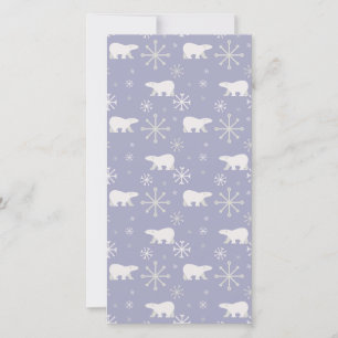 Tarjeta Festiva Patrón de navidades con osos polares y copos de ni