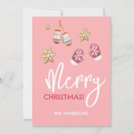 Tarjeta Festiva Patrón de Navidades modernos Pastel