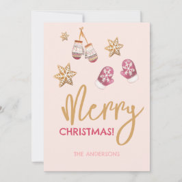 Tarjeta Festiva Patrón de Navidades modernos Pastel