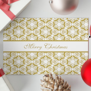 Tarjeta Festiva Patrón de oro personalizado de lujo para navidades