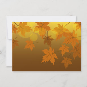 Tarjeta Festiva Patrón de otoño con hojas de arce cayendo y bokeh