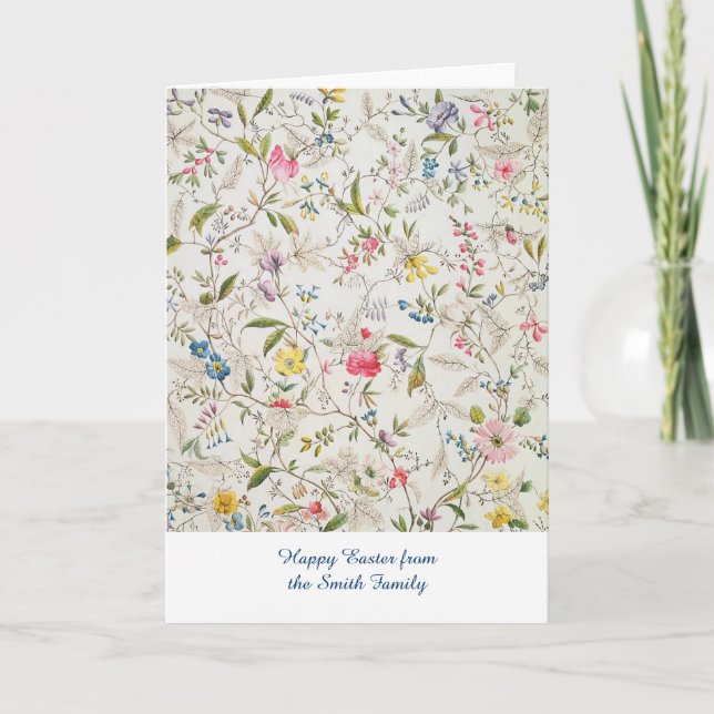 Tarjeta Festiva Patrón de papel tapiz floral (Anverso)