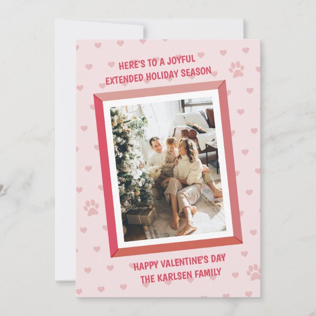 Tarjeta Festiva Patrón de pequeños corazones (Anverso)