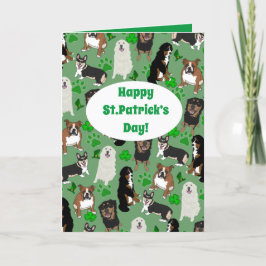 Tarjeta Festiva Patrón de perros del Día de San Patricio