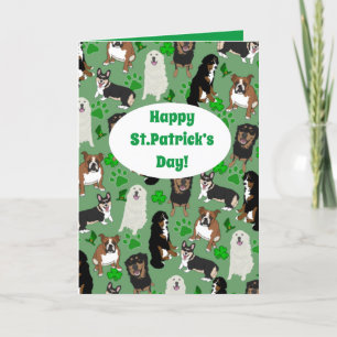 Tarjeta Festiva Patrón de perros del Día de San Patricio