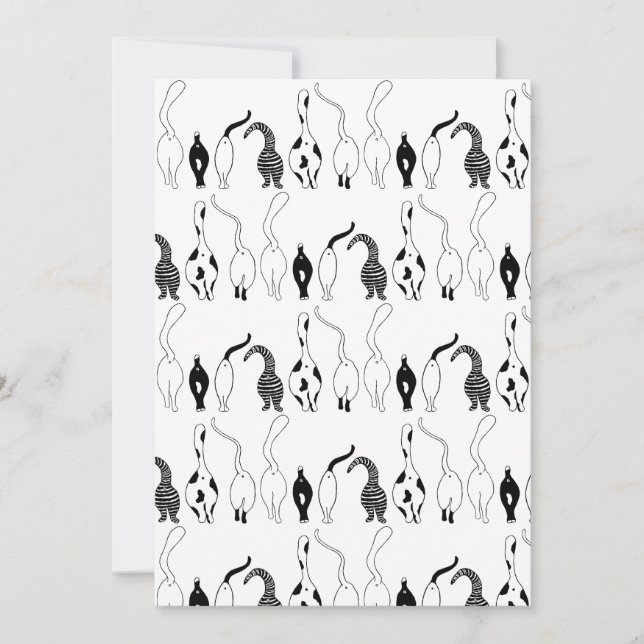 Tarjeta Festiva Patrón de puntas de gato (Anverso)