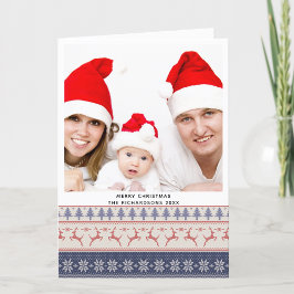 Tarjeta Festiva Patrón de reno nórdico nórdico moderno