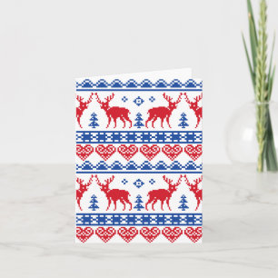 Tarjeta Festiva Patrón de renos de los Navidades nórdicos
