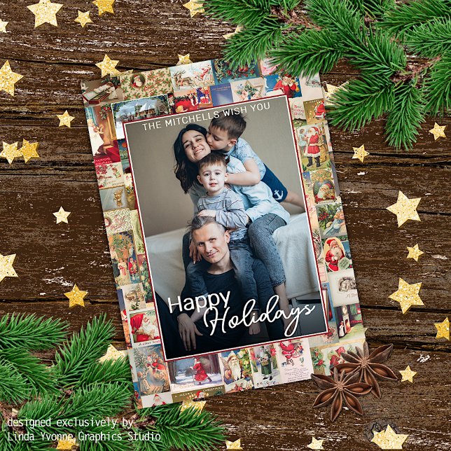 Tarjeta Festiva Patrón de saludos navideños personalizados (Subido por el creador)