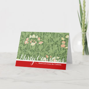 Tarjeta Festiva Patrón de Sweet Pea de William Morris Botánico Vin