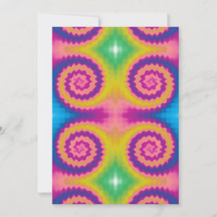 Tarjeta Festiva Patrón de tintes retro colorido y burro