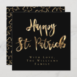 Tarjeta Festiva Patrón de trajes de chamrock feliz Día de San Patr