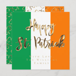 Tarjeta Festiva Patrón de trajes de chamrock feliz Día de San Patr