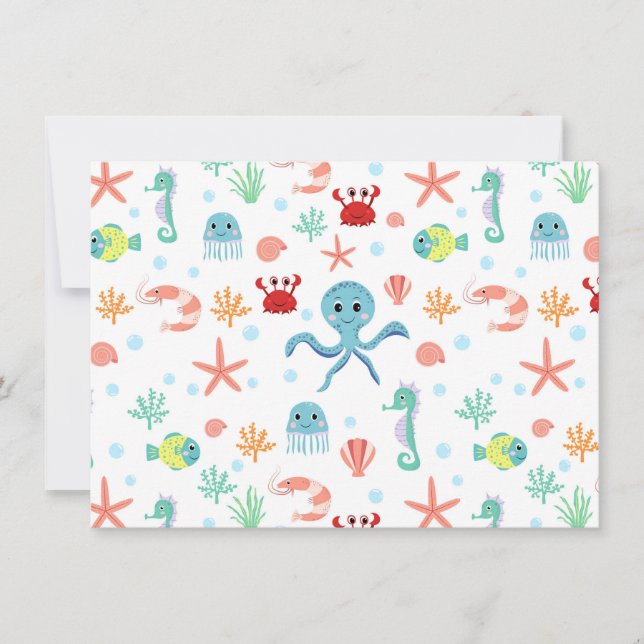 Tarjeta Festiva Patrón del mundo marino (Anverso)