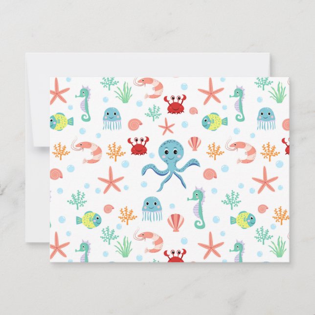 Tarjeta Festiva Patrón del mundo marino (Anverso)