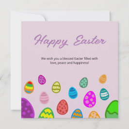 Tarjeta Festiva Patrón Feliz de Huevos de Pascua
