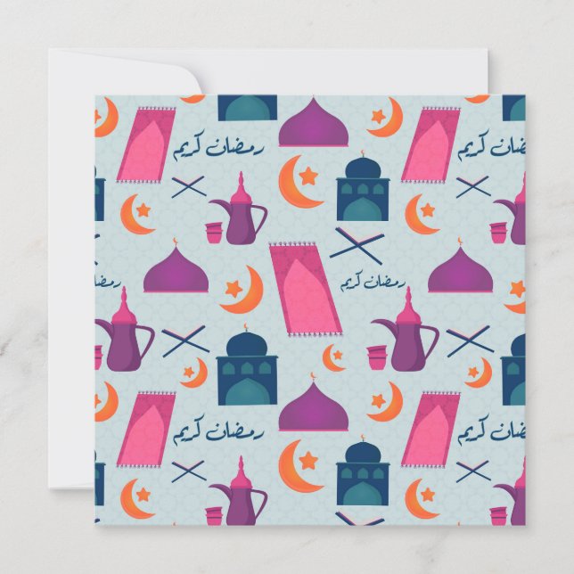 Tarjeta Festiva Patrón feliz de Ramadán (Anverso)