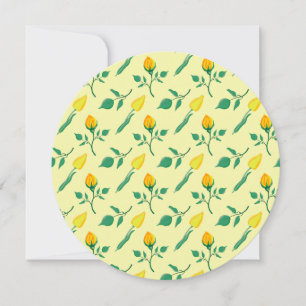 Tarjeta Festiva Patrón floral con flores amarillas de rosa y tulip