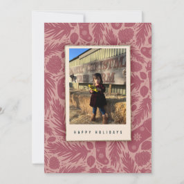 Tarjeta Festiva Patrón floral de color rosa rosa acogedor personal