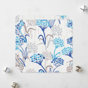 Tarjeta Festiva Patrón Floral de Hortensias Ligero y Etéreo