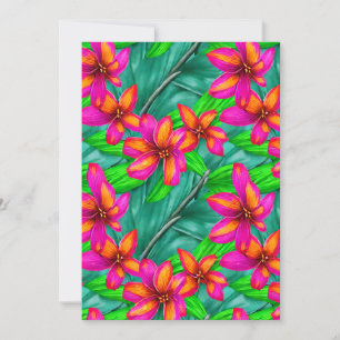 Tarjeta Festiva Patrón floral del paraíso tropical