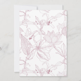 Tarjeta Festiva Patrón floral sin foco con flores tropicales de lí