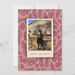 Tarjeta Festiva Patrón Floral Vintage Rosa Acogedor Personalizado