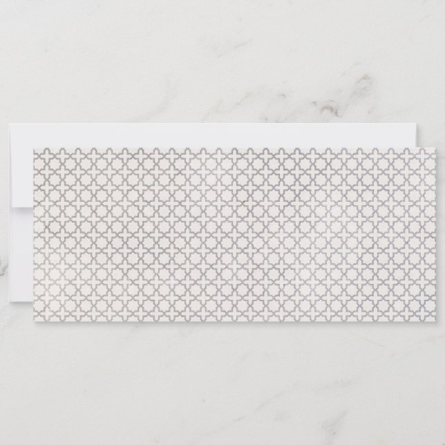 Tarjeta Festiva Patrón geométrico islámico beige (Anverso)