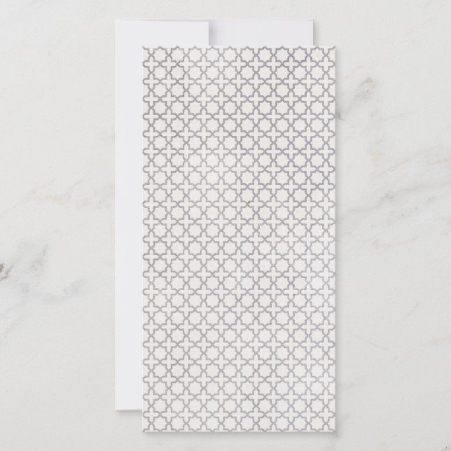 Tarjeta Festiva Patrón geométrico islámico beige (Anverso)