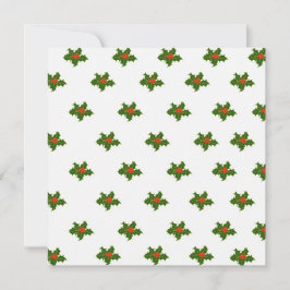Tarjeta Festiva Patrón Holly de navidades