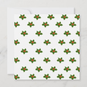 Tarjeta Festiva Patrón Holly de navidades