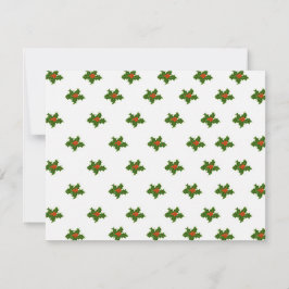 Tarjeta Festiva Patrón Holly de navidades