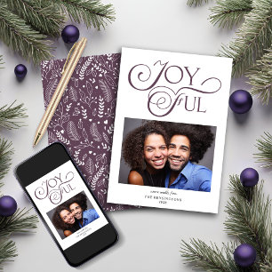 Tarjeta Festiva Patrón malva morado moderno foto de Navidades aleg