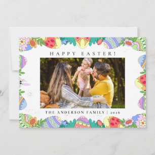 Tarjeta Festiva Patrón minimalista elegante Feliz Pascua 1 Foto