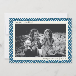 Tarjeta Festiva Patrón moderno Art Deco en azul Foto de Hanukkah