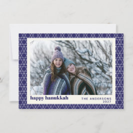 Tarjeta Festiva Patrón moderno de la línea de estrellas de Hanukka
